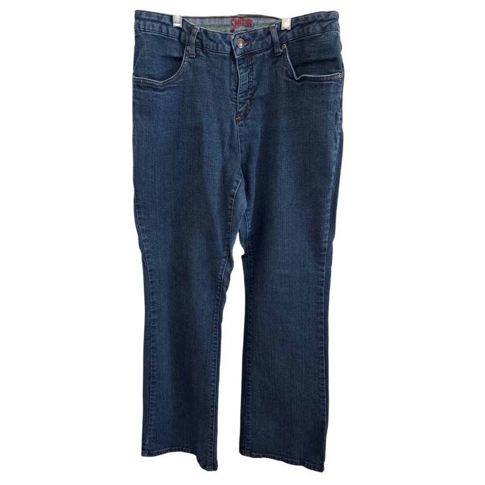 Smiths Womens Blue Denim Jeans Size 12 Straight Fit Everyday Wear Made In Egypt